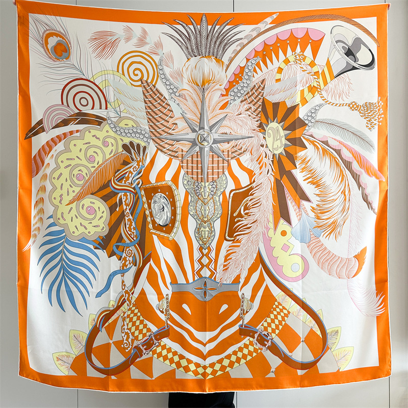 Travel Hair Accessories - Designer Silk Scarf Women Spring Herm
