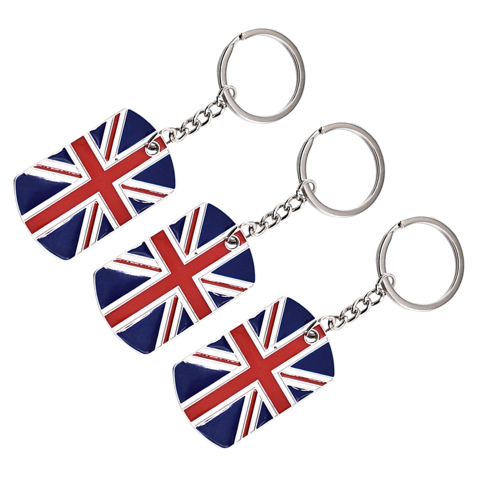 Travel Accessories London - 3Pcs British Flag Keychain Zinc Alloy