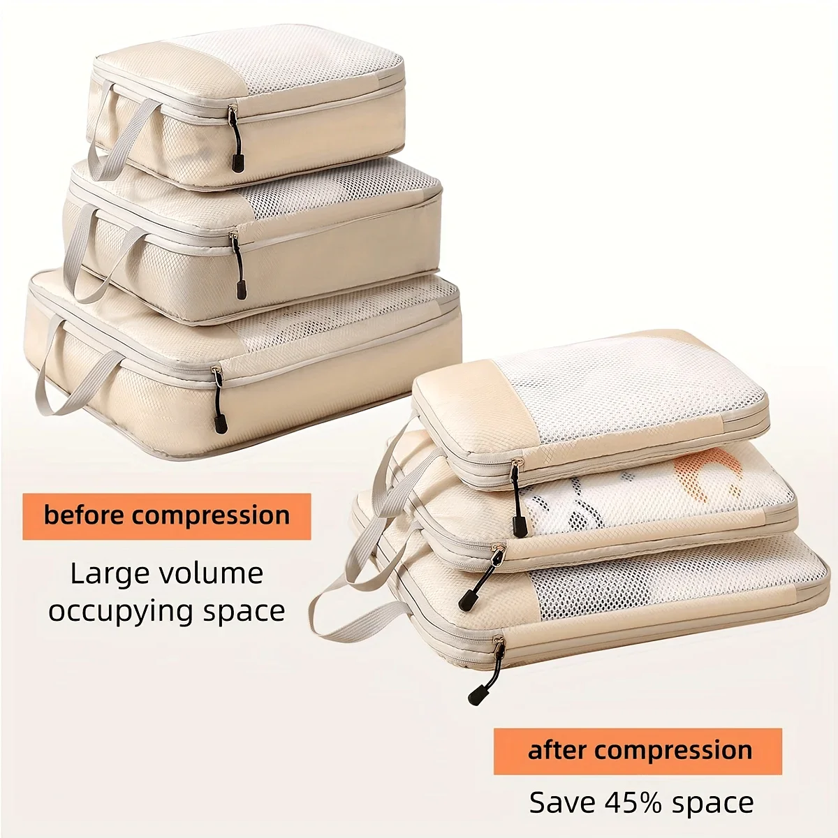 Travel Accessories Packing Cubes - 3-piece travel compression packing cube, travel