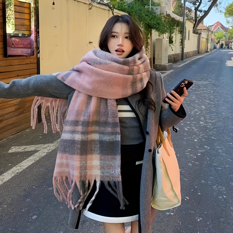 Classic Plaid Scarf for Women  - Travel Hair Accessories recension och pris