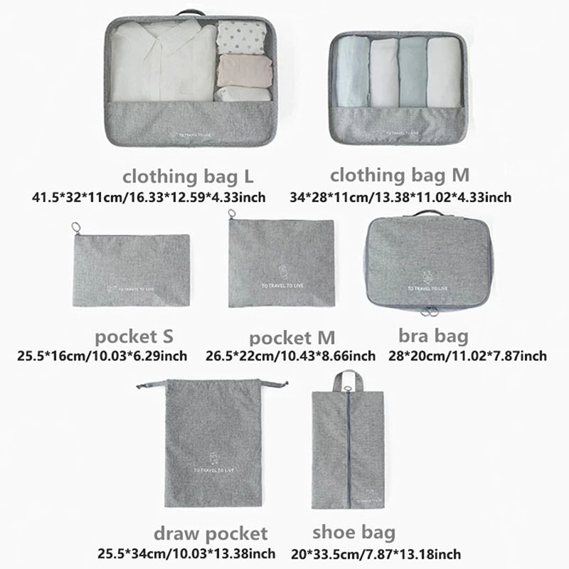 7 Piece Travel Packing Cubes S - Travel Accessories Packing Cubes recension och pris