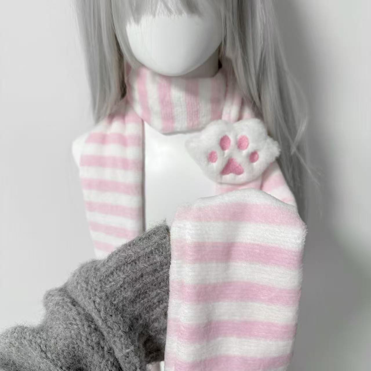 Kawaii Kniied Scarf Cat Paw De - Travel Accessories For Elderly recension och pris