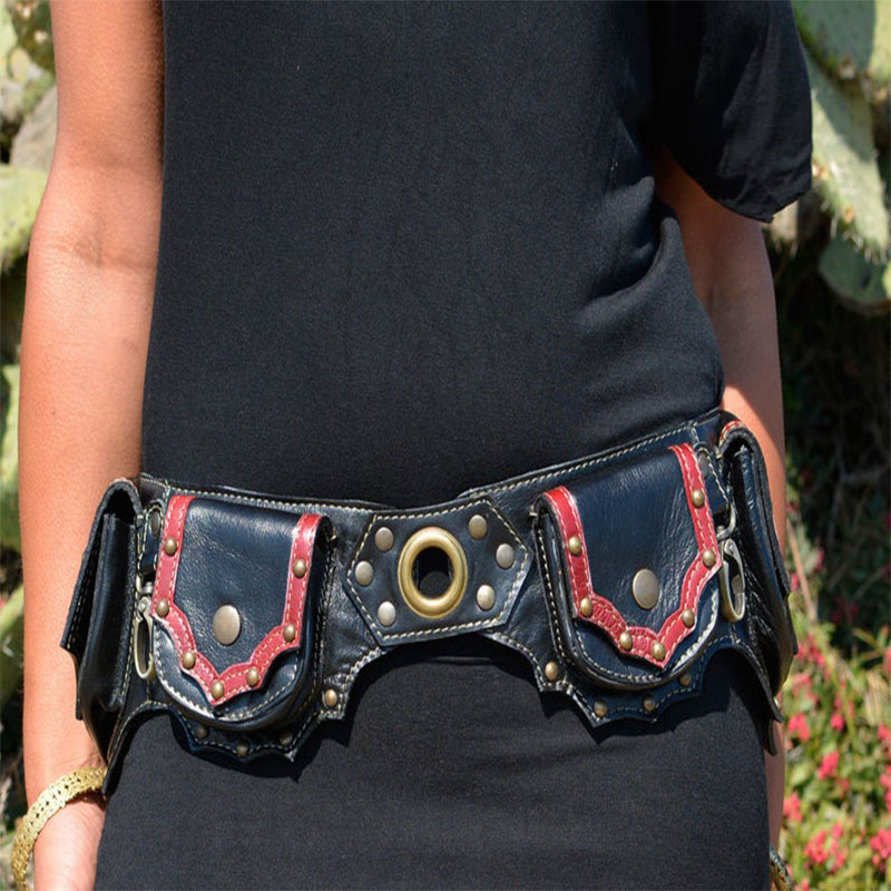 Steampunk Handmade Leather Uti - Travel Accessories Hip Belt recension och pris