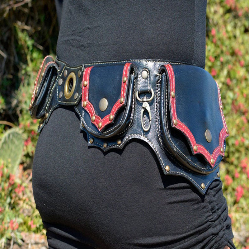 Steampunk Handmade Leather Uti - Travel Accessories Hip Belt recension och pris