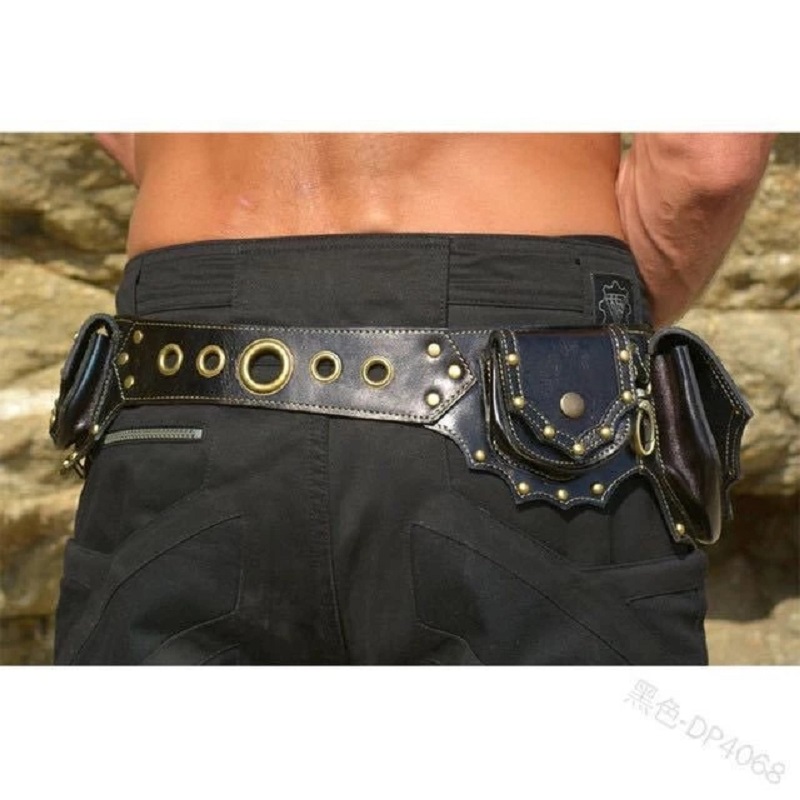 Medieval Steampunk Leather Uti - Travel Accessories Hip Belt recension och pris