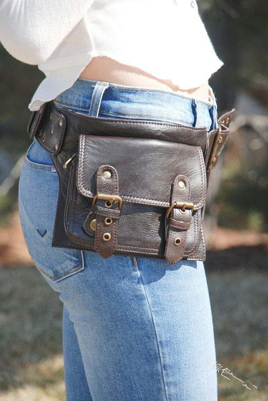 Medieval Steampunk Leather Uti - Travel Accessories Hip Belt recension och pris