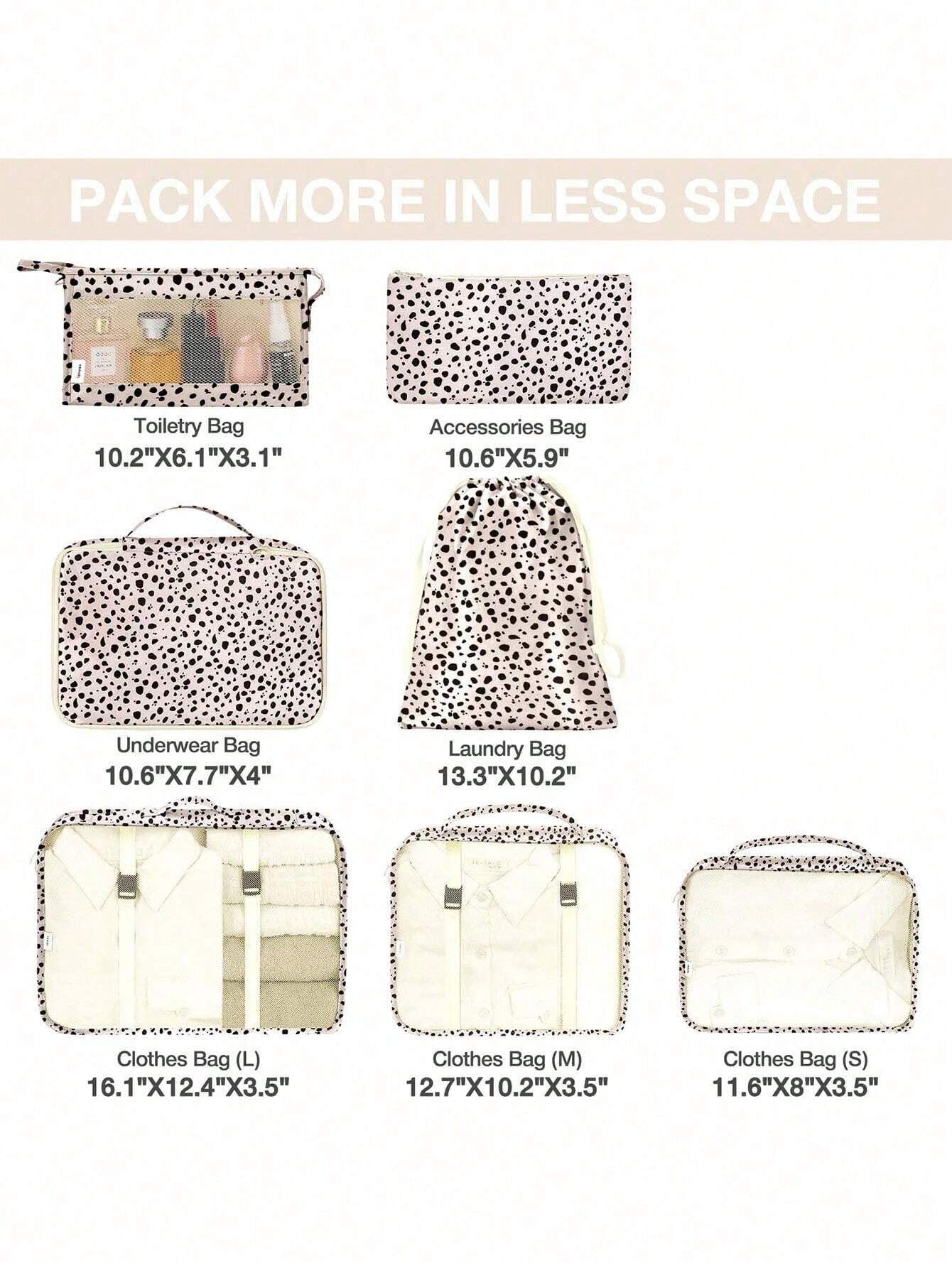 Leopard 7-Piece Luggage Storag - Travel Accessories Packing Cubes recension och pris