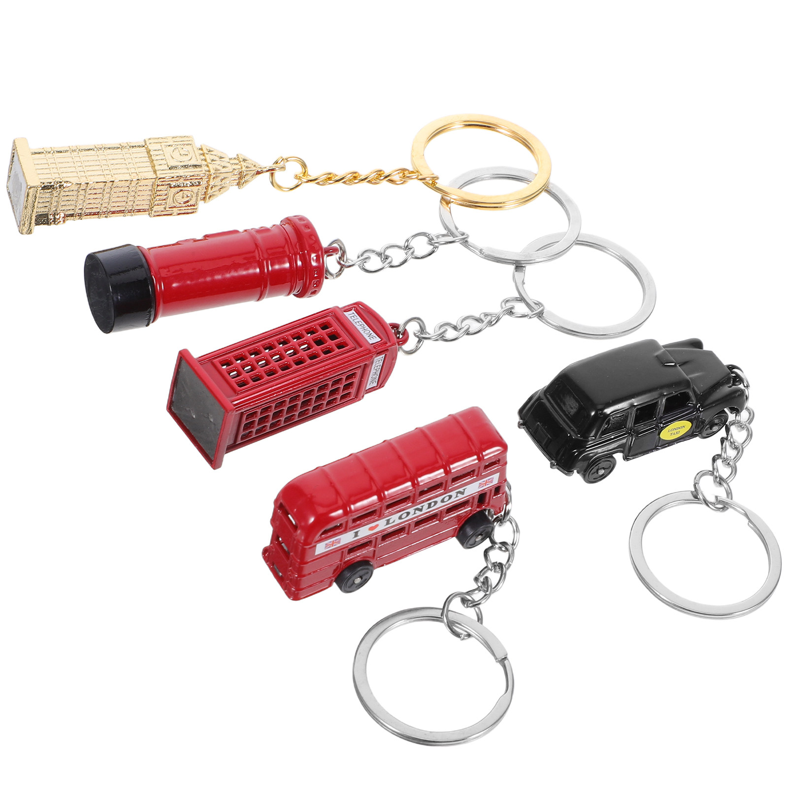 5Pcs London British Bus Keycha - Travel Accessories London recension och pris