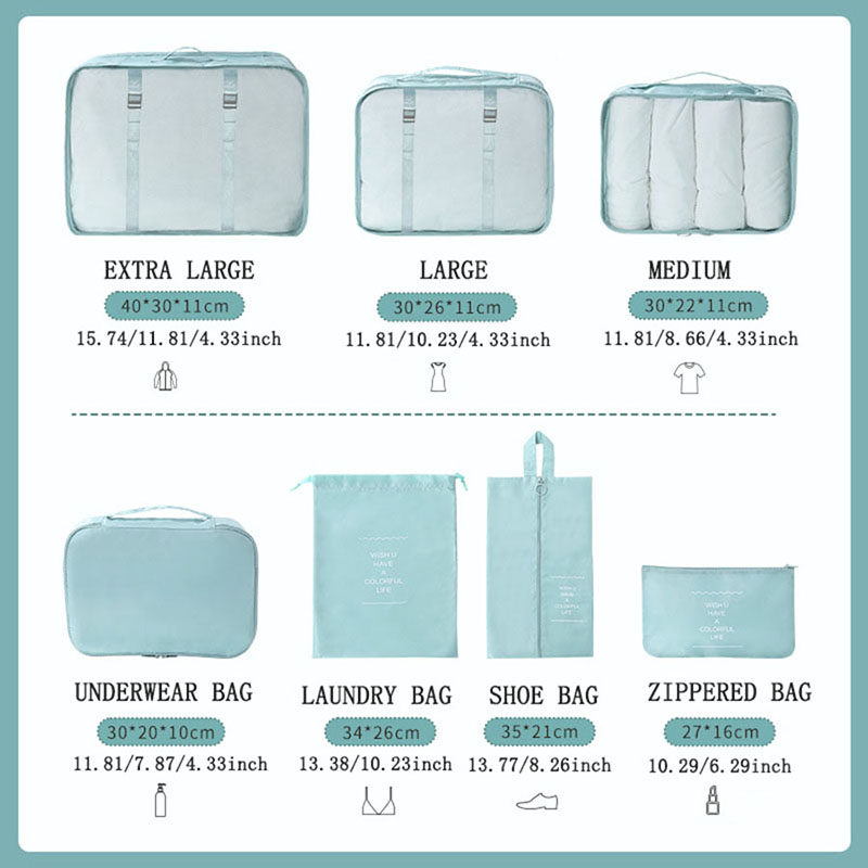 7Pcs Travel Packing Cubes Set  - Travel Accessories Packing Cubes recension och pris