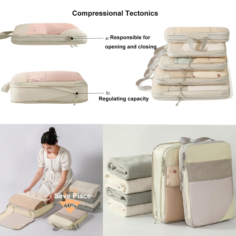 5PCS Compression Packing Cubes - Travel Accessories Packing Cubes recension och pris