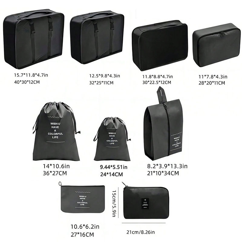 9Pcs Travel Organizer Bags Sui - Travel Accessories Packing Cubes recension och pris